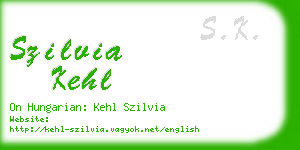 szilvia kehl business card